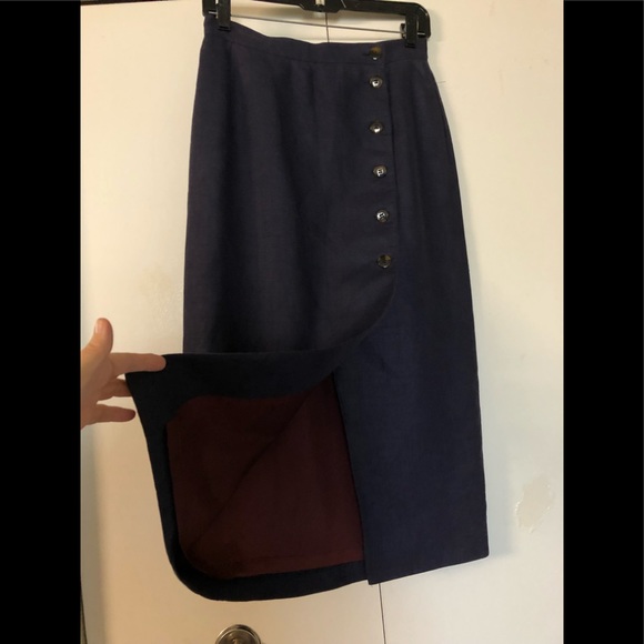 Liz Claiborne 100% Linen Skirt Sz 8P Pencil Straight Pockets - Picture 2 of 12